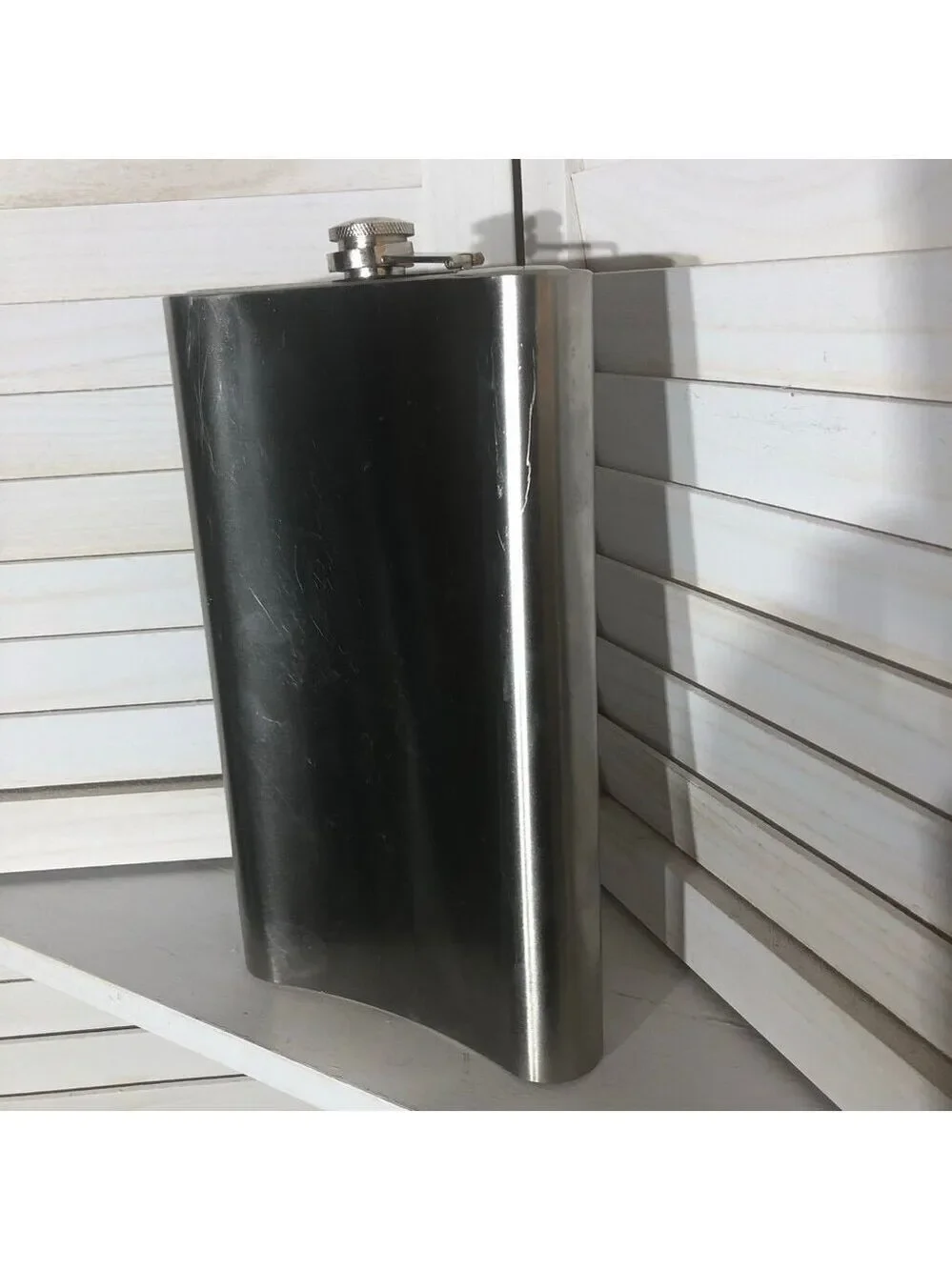 Vintage Stainless Steel Flask Liquor Hip Pocket Silver